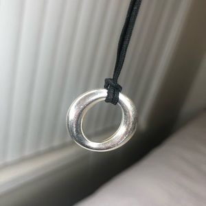 Tiffany’s Elsa Peretti necklace. Sterling silver.